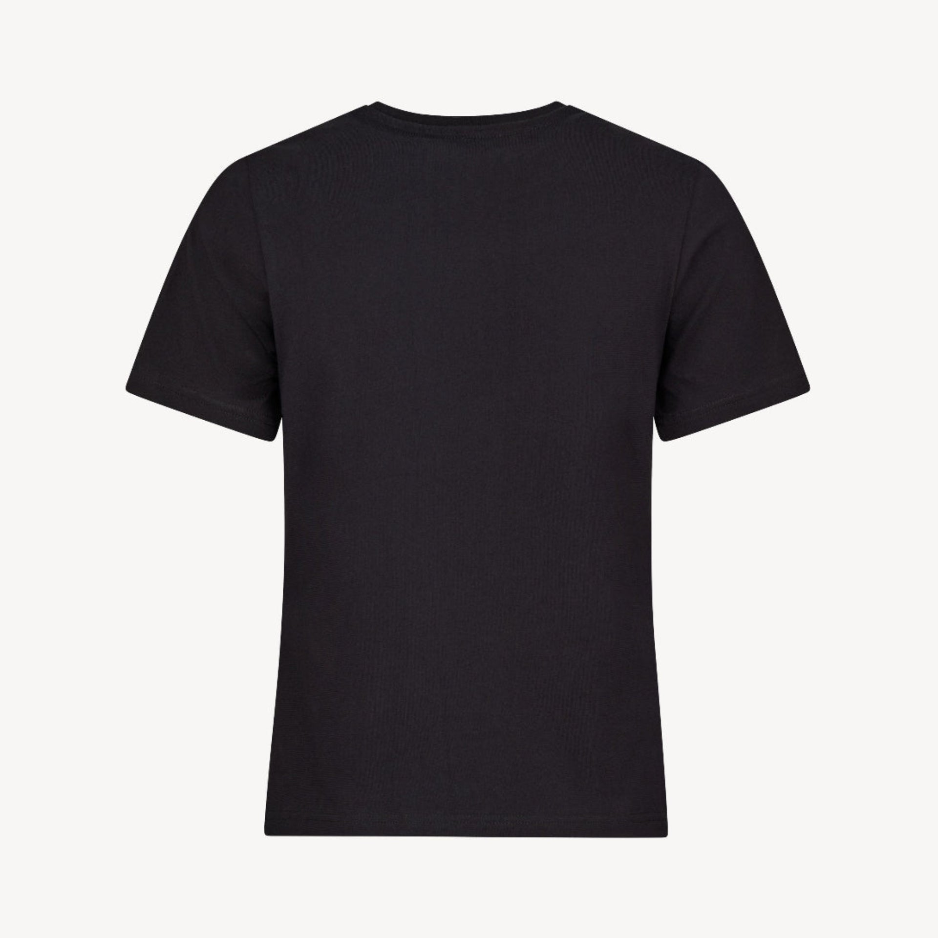 Back view of CYME Copenhagen basic black t-shirt.