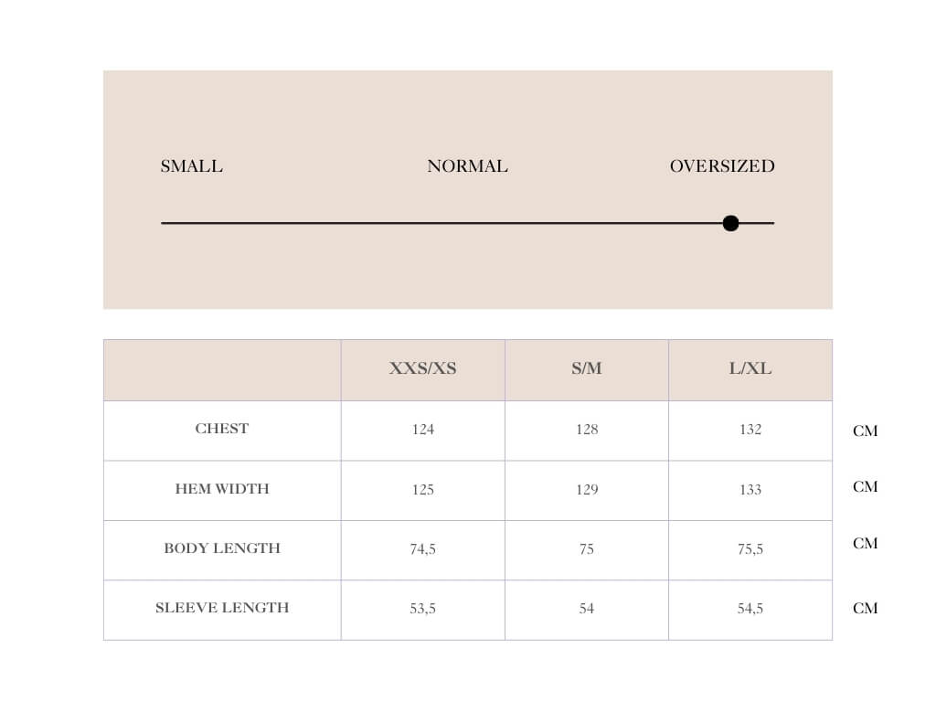 Size chart for Cyme Supima Skjorte - Hvid