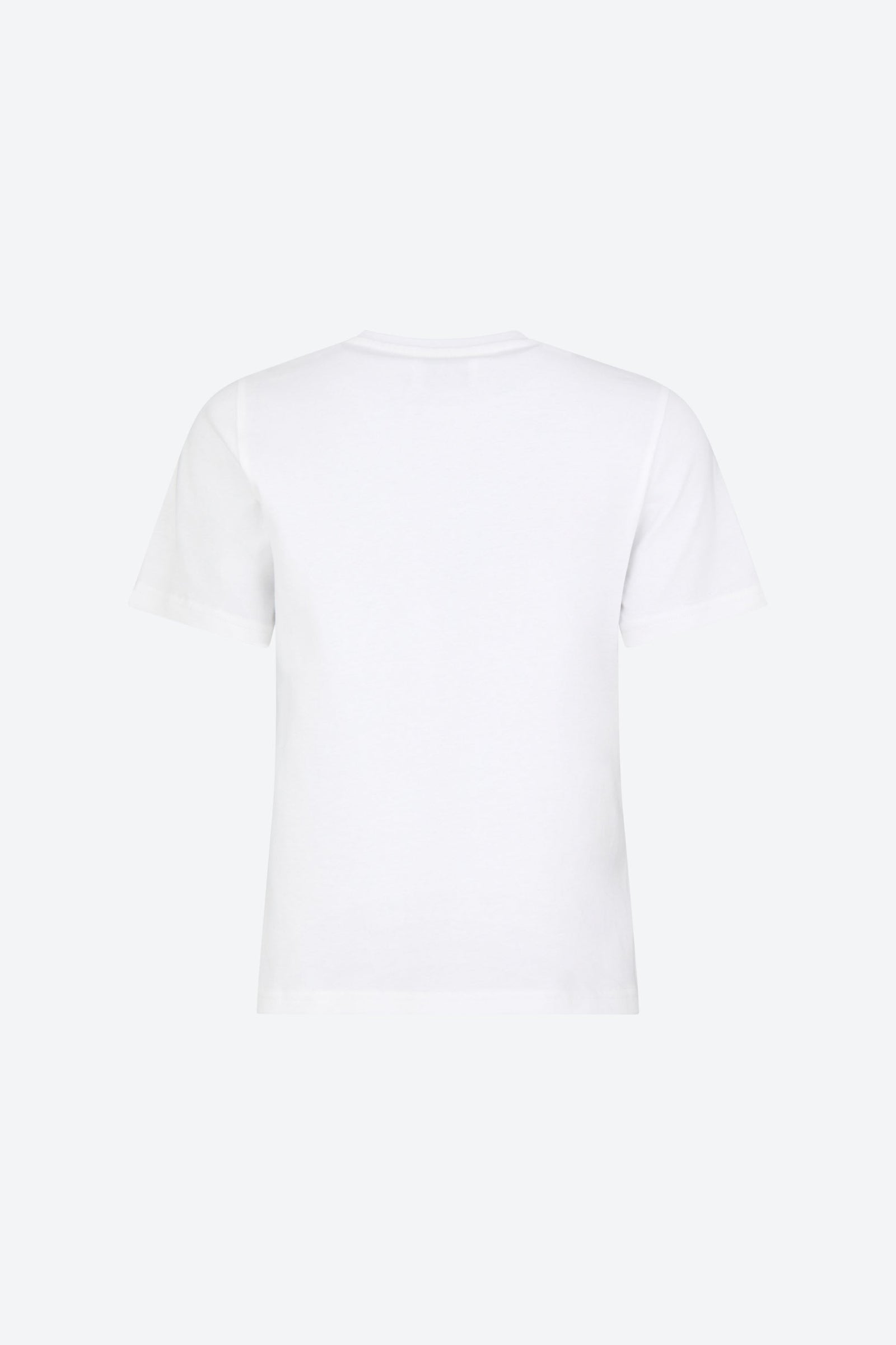 Back view of CYME Copenhagen basic white t-shirt.