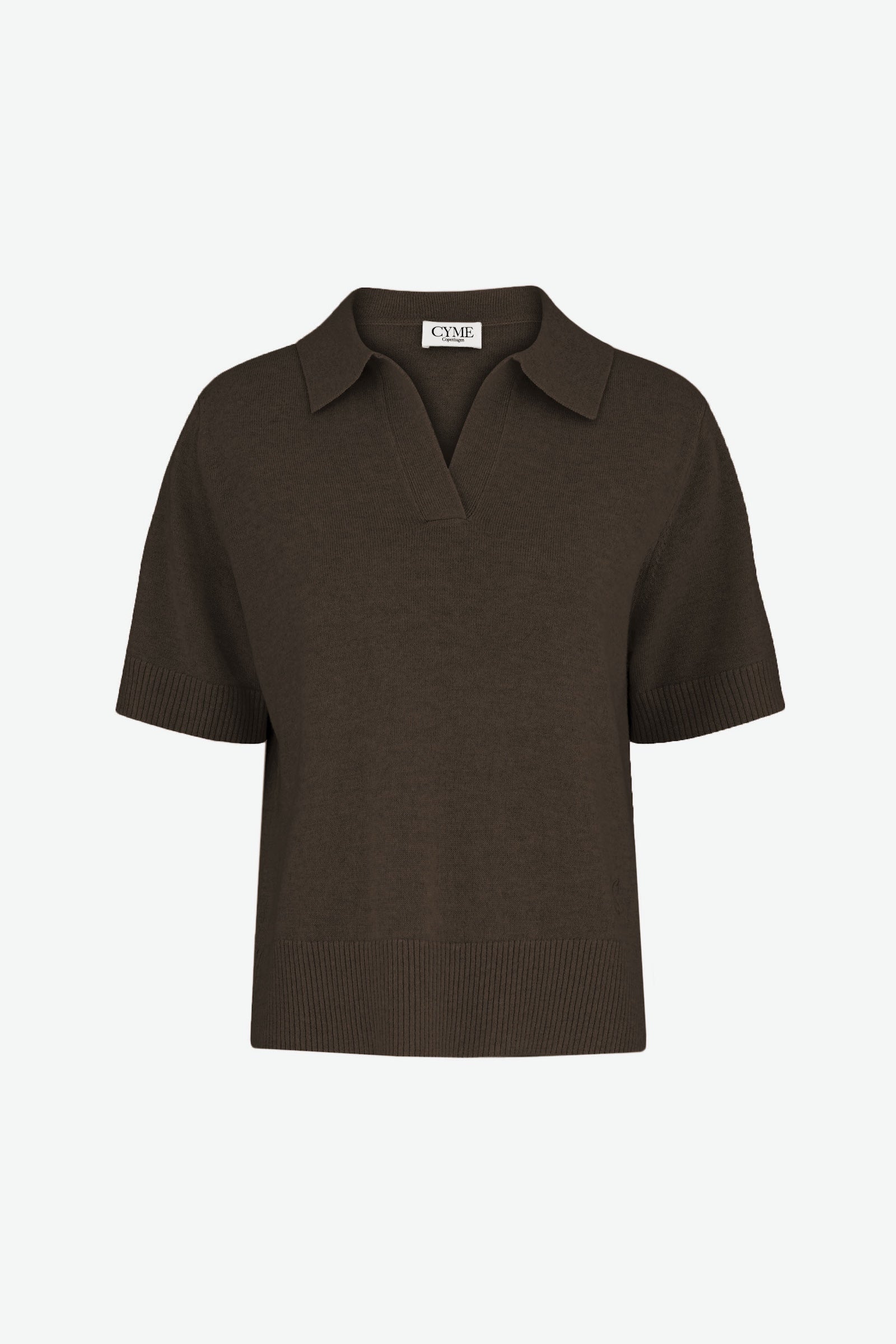 Brown short-sleeve shirt on a white background