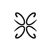 Cyme Copenhagen's elegant logo depicting an abstract, symmetrical design, showcasing the brand's focus on timeless Danish design in women's fashion.