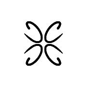 Cyme Copenhagen's elegant logo depicting an abstract, symmetrical design, showcasing the brand's focus on timeless Danish design in women's fashion.
