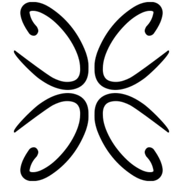 Black floral symbolising CYME Copenhagens logo. The design is on a transparent background.