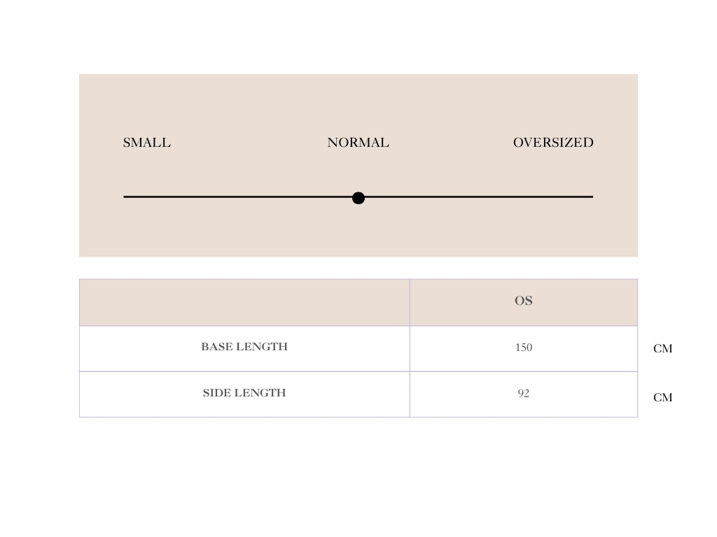 Size chart for Cashmere Scarf - Dark Brown